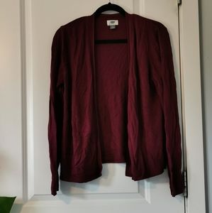 Maroon/Wine/Burgundy Open Cardigan
